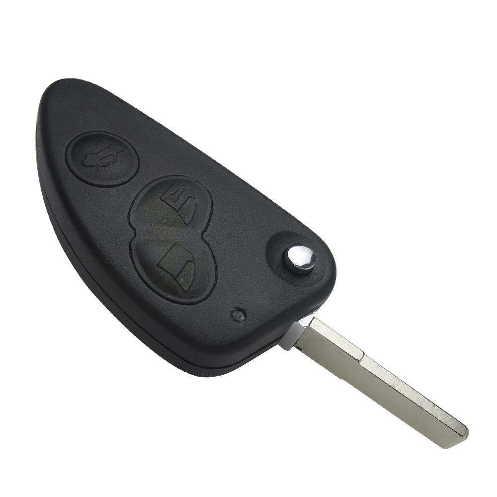 Okey Tech-coque de clé télécommande pliable à 3 boutons, non découpée, coque de remplacement de lame de voiture, , pour Alfa 147 156 166 GT