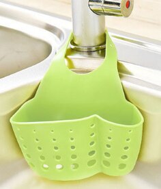 Portable Home Kitchen Hanging Drain Bag Basket Bath Storage Tool Sink Holder Escorredor Louca Soap Holder Bathroom: Nordic green