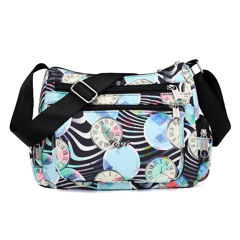 Bolso bandolera de nailon duradero de con Floral para mujer, bolso bandolera de tela impermeable para mujer: 8