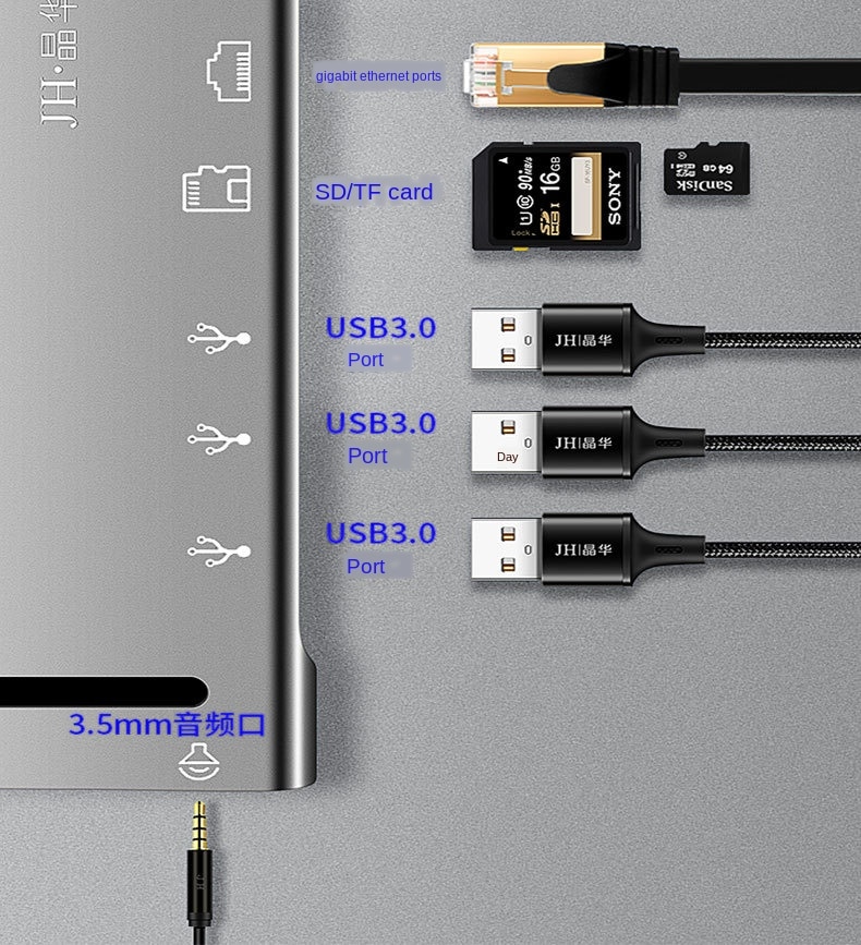 Tipo di computer portatile-C 10 in 1 attracco stazione USB per Macbook taccuino supporto MOZZO in lega di alluminio