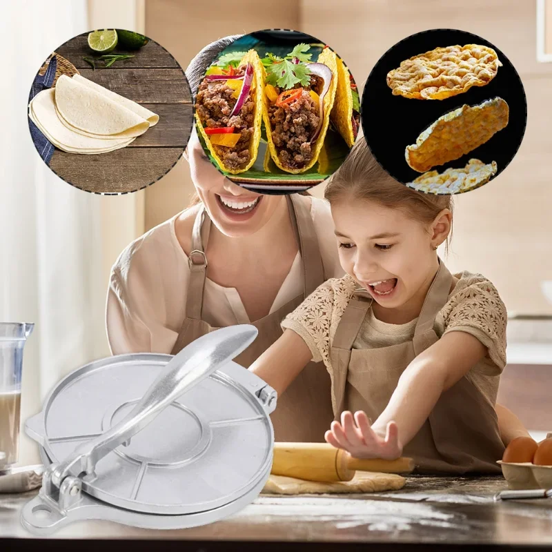 Prensa para tortillas de 6/8 pulgadas, máquina para hacer tortillas de maíz, máquina para hacer Roti, herramientas de prensado, utensilios de cocina para el hogar, accesorios de cocina