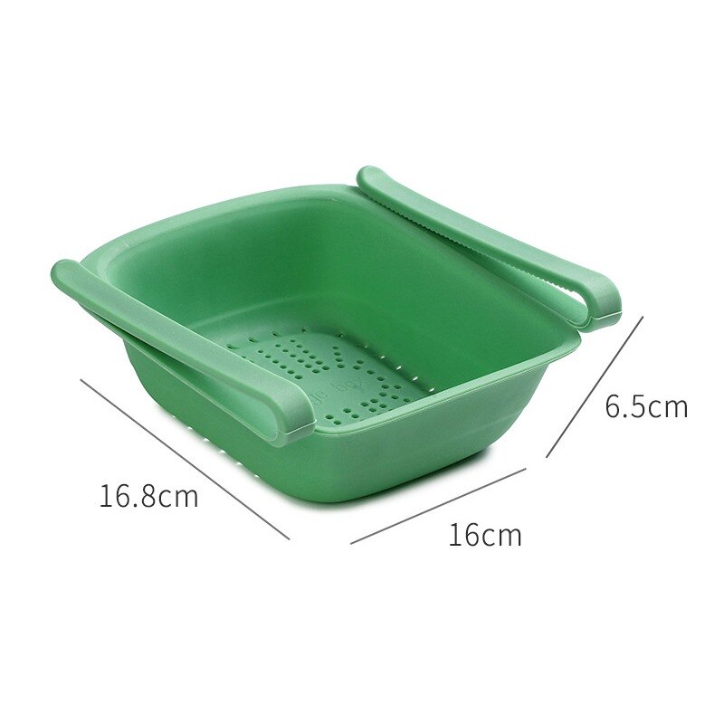 Fridge Drawer Organizer Pull Out Bin Fridge Shelf Holder Storage Box Fit for Most Refrigerator Pantry Food Storage Rack: Green