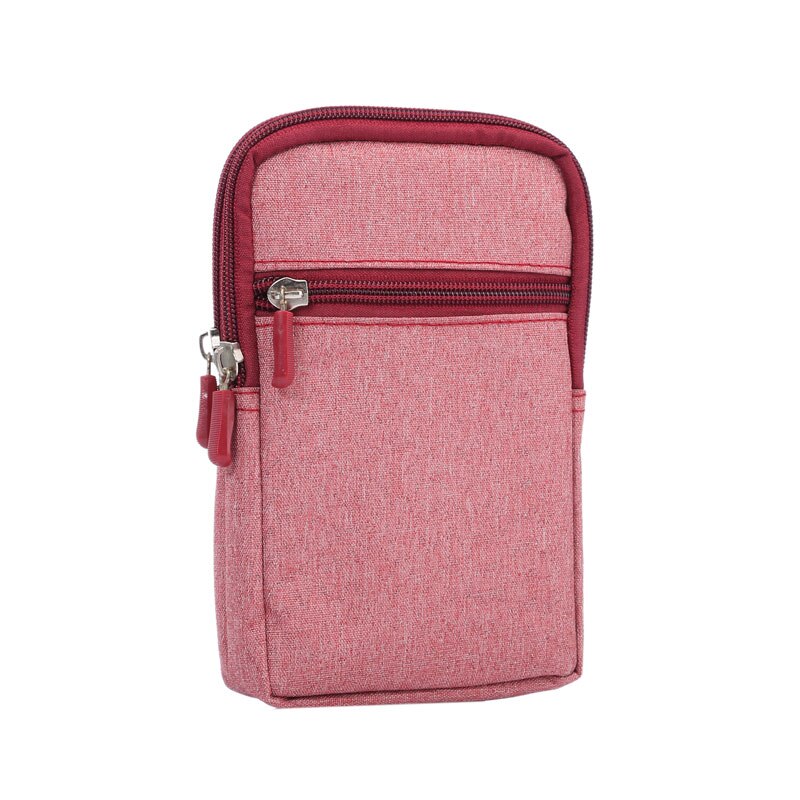 Cowboy Cloth Phone Pouch Belt Clip Bag for Samsung J5 / J7/J5/J3/J1 Case with Pen Holder Waist Bag Outdoor Sport Phone Cover: pink