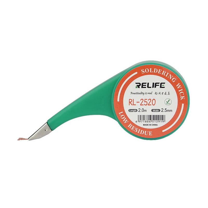 Relife vektråd för bga svetsreparation 1.5mm 2mm 2.5mm 3mm 3.5mm bredd 2m längd avlödning fläta svetsning lödborttagningsverktyg: 2.5mm 2520