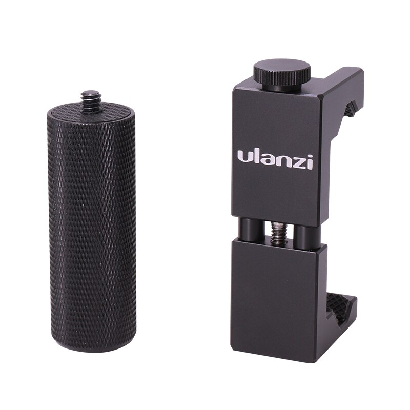 Ulanzi Smartphone Tripod Mount Aluminum Metal Universal Smart Phone Tripod Adapter Handle Grip Holder for iPhone Android: With Handle Rig