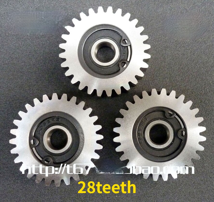 3pcs auto elettrica bicicletta veicolo ingranaggio carrello al litio acciaio metallo ruota dentata cuscinetto 608Z 8MM foro interno 23/27/28/31/36 denti