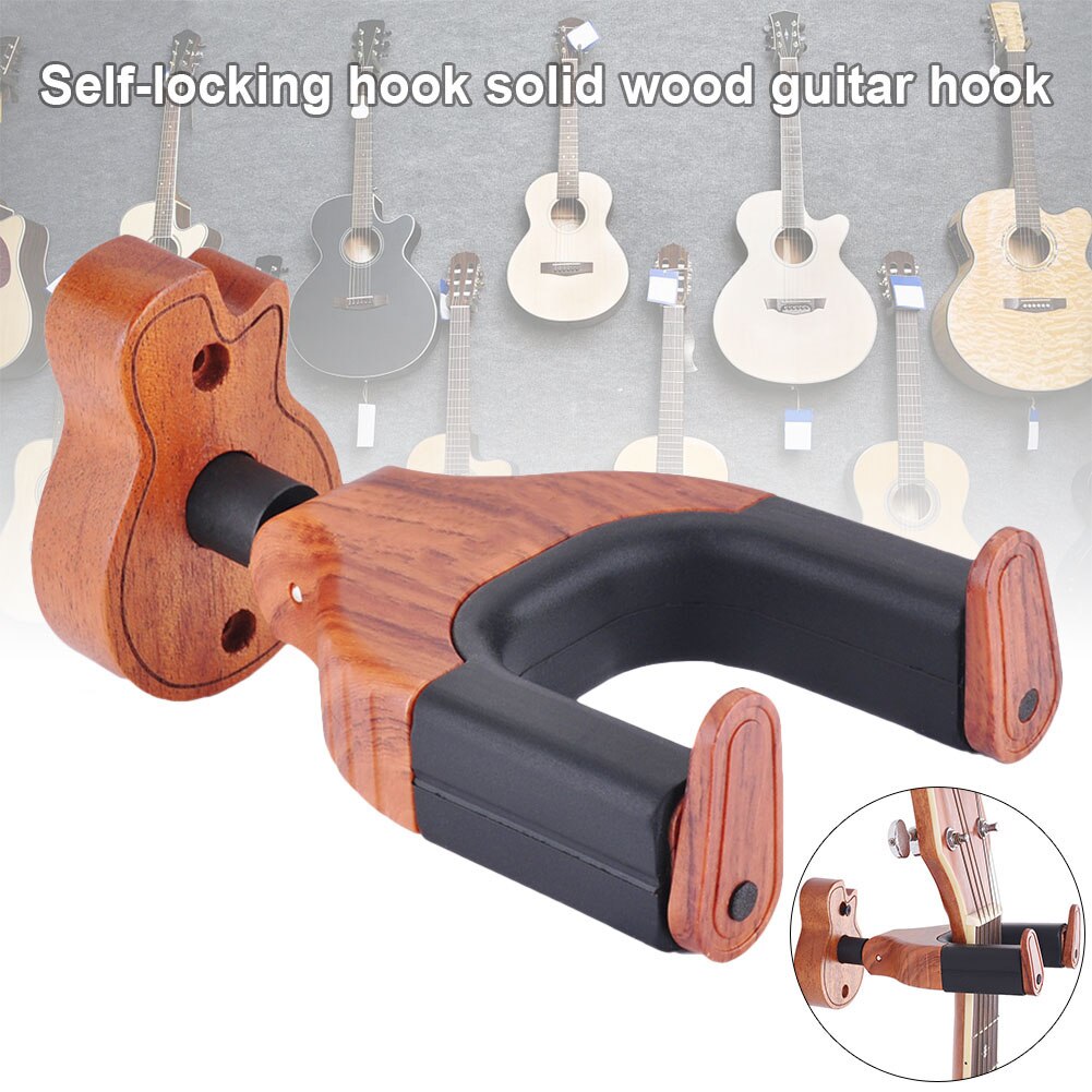1 stk trævægbeslag guitar bøjle holder krog holder hængende beslag husholdning praktisk guitar bøjle holder krog