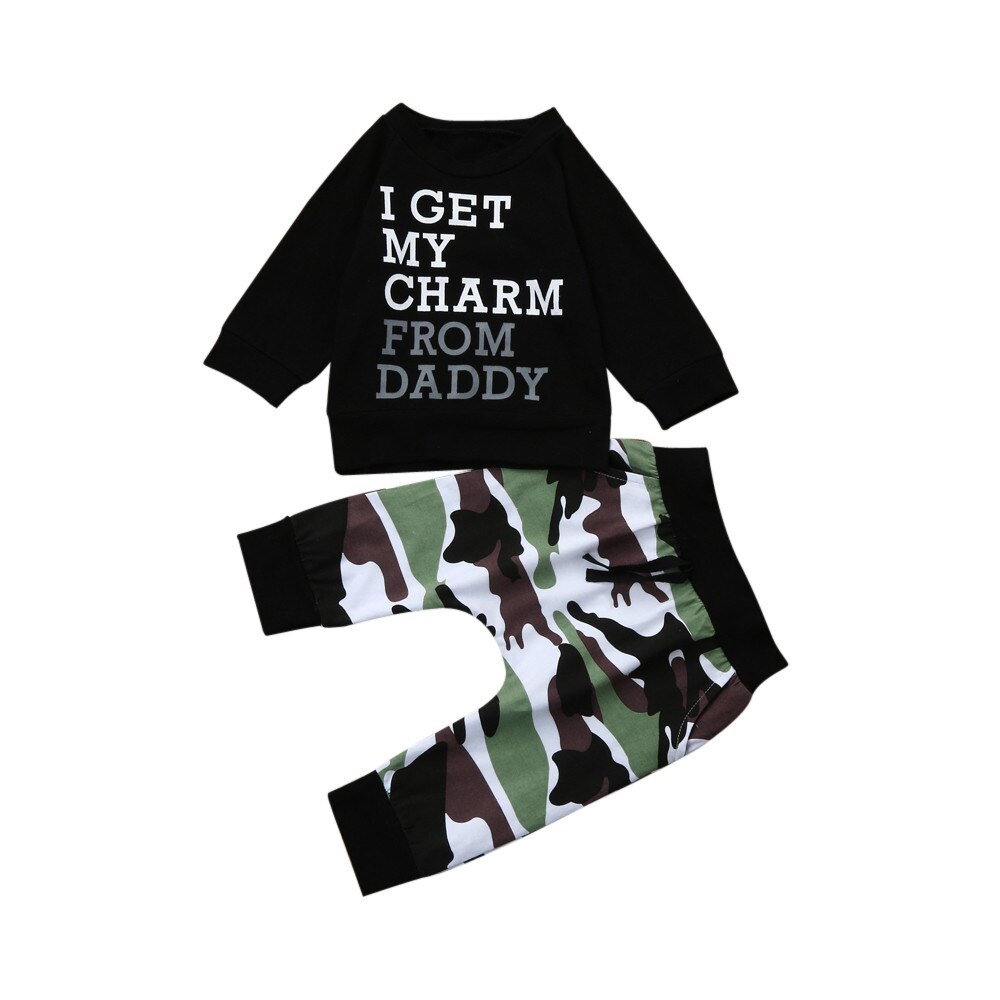 Baby Boy Casual Sport Pak Kleding Peuter Kids Baby Boy Brief T-shirt Tops + Camouflage Broek Outfits Kleding Set: 4T