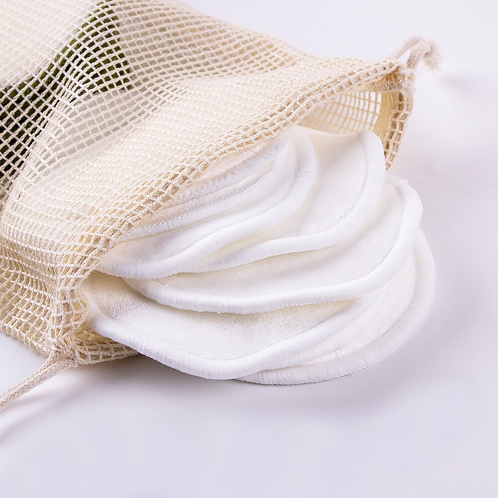 12pcs/Pack Reusable Bamboo Fiber Washable Rounds Pads Makeup Removal Cotton Pad Cleansing Facial Pad Cosmetic Tool Skin Care