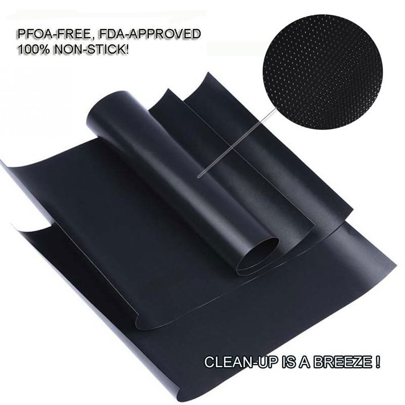 Tapis de cuisson pour barbecue, feuille de cuisson antiadhésive en téflon, plaque de cuisson et barbecue, 40x33cm, résistante à la chaleur et facile à nettoyer