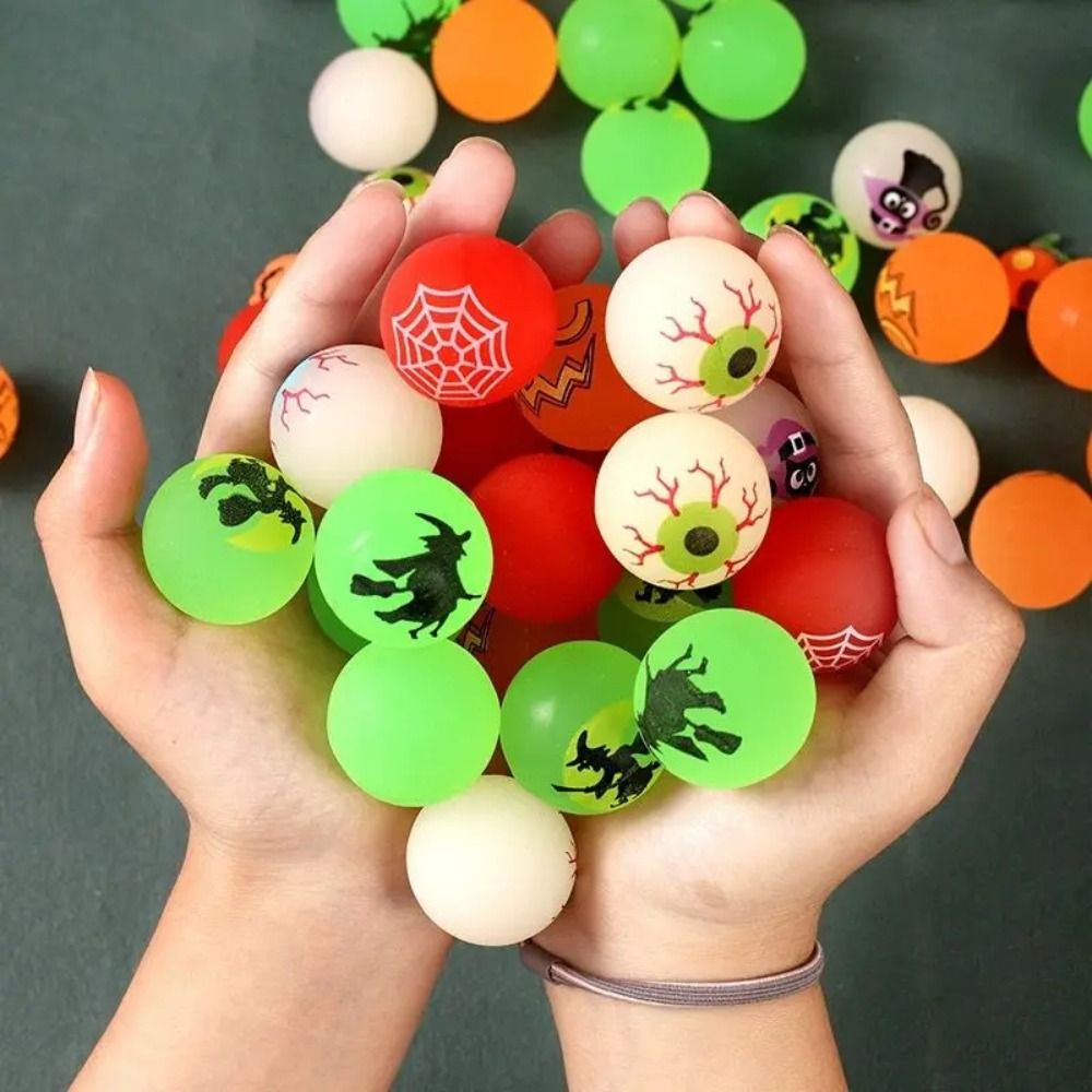 10pcs/set Glow-in-the-Dark Halloween Bouncy Balls Scary Stretchy Eyeballs Bouncy Eyeball Fun 32mm Luminous Bouncy Balls