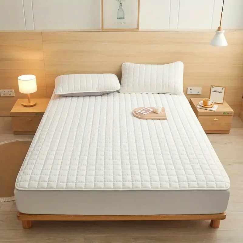 1Pc Waterdichte Zachte Matrashoes, Warme En Zachte Matrasbeschermer, Luierbestendig Opvouwbaar Huishoudelijk Beddengoed (Zonder Pillowcas: Amerikaanse koning / WHITE