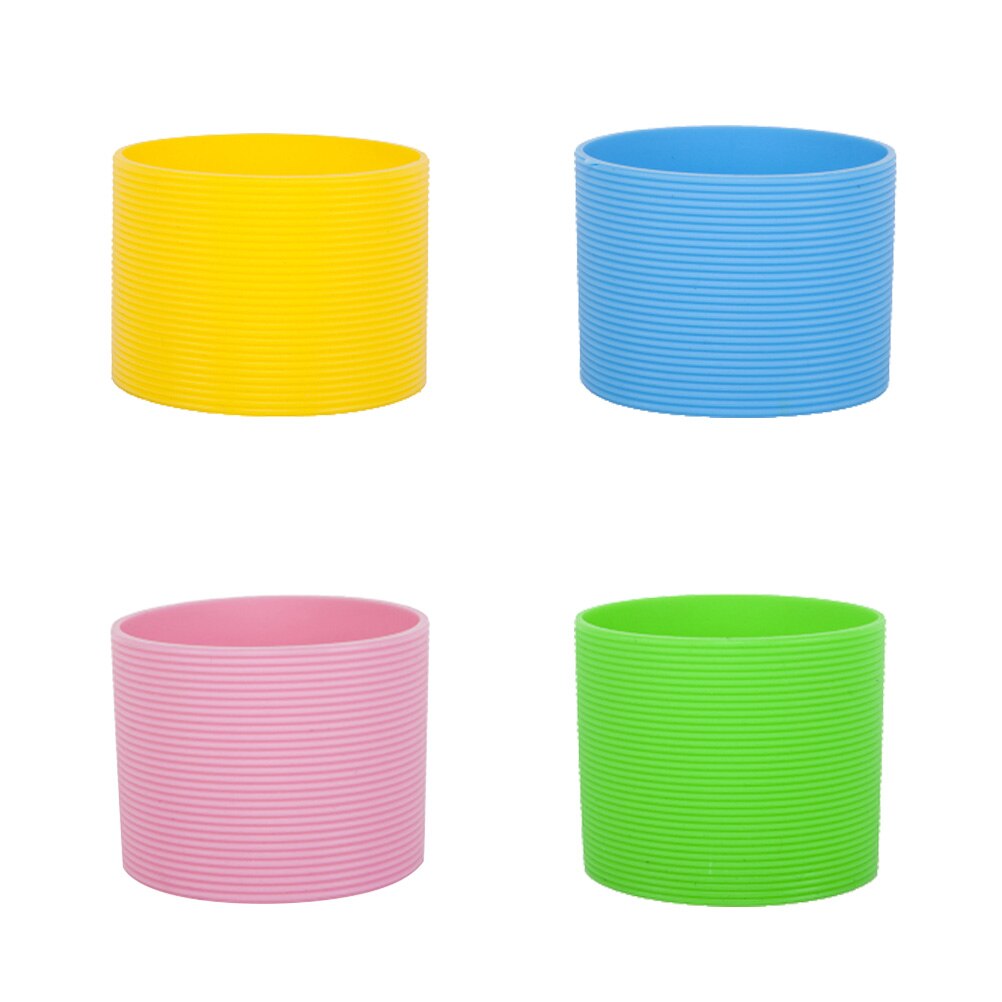 4 stuks Effen Kleur Silicone hittebestendige Cup Mouwen Beschermende antislip Water Glas Cover voor Fles Mok