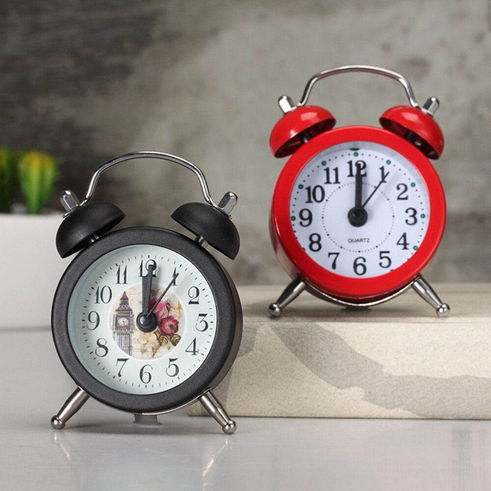 Alarm Clock Metal Metal Material Small Alarm Clock Garden Fresh Desktop Sleeper Alarm Clock Child