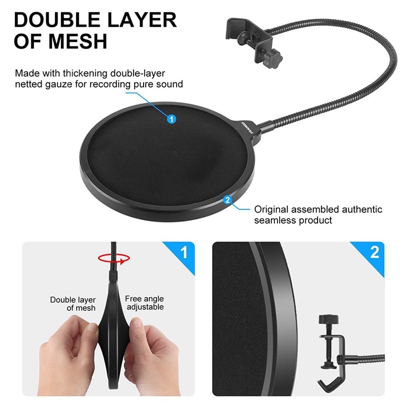 Microphone Scissor Arm Stand Recording Holder Tripod Microphone Stand F2 With A Spider Cantilever Bracket Universal Shock Mount