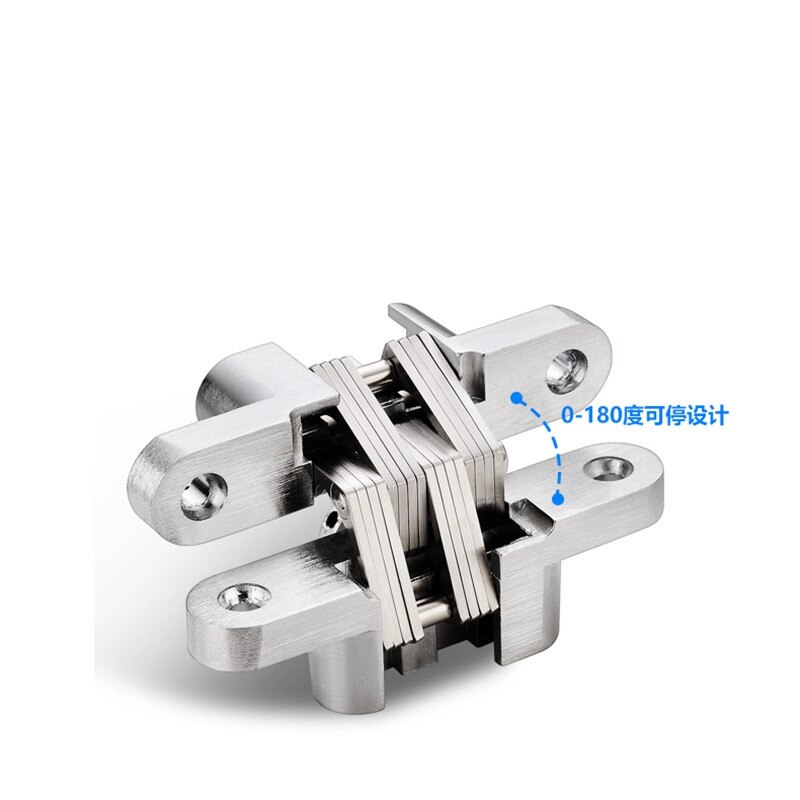 2PCS 304 Stainless Steel Hidden Hinges Seven Size Invisible Concealed Folding Door Hinge For Kitchen Furniture Hardware