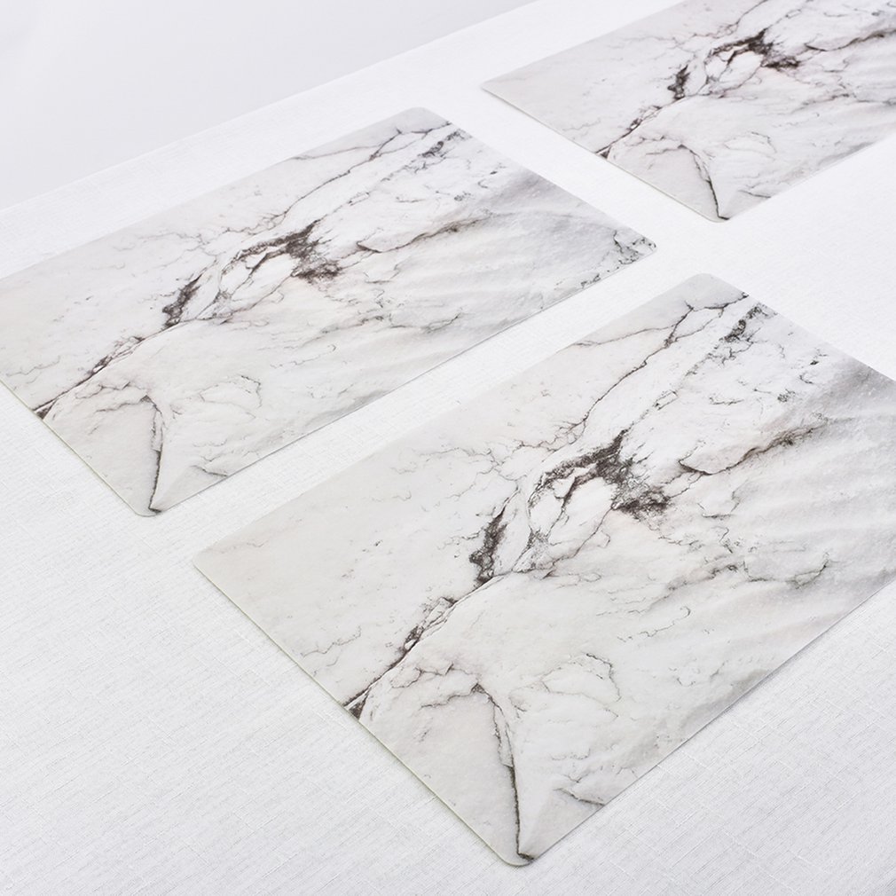 2 kpl/setti marmorinen patte pvc ruokapöytä tabletti eurooppalaistyylinen keittiötyökalu astiasto tyyny lasinalus kahvi tee pöytämatto