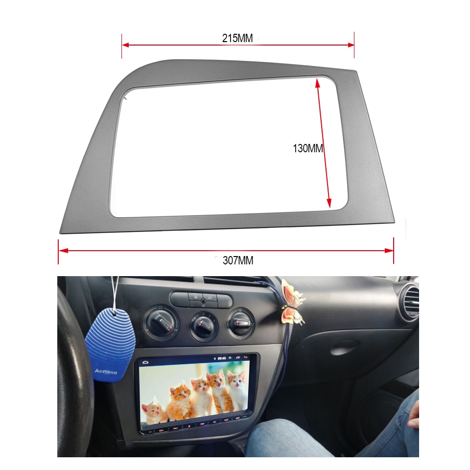 2 Din Car Radio Frame Stereo Panel Mount DVD GPS Fascia For Seat Leon 2005 - Dash Installation Bezel Trim Kit