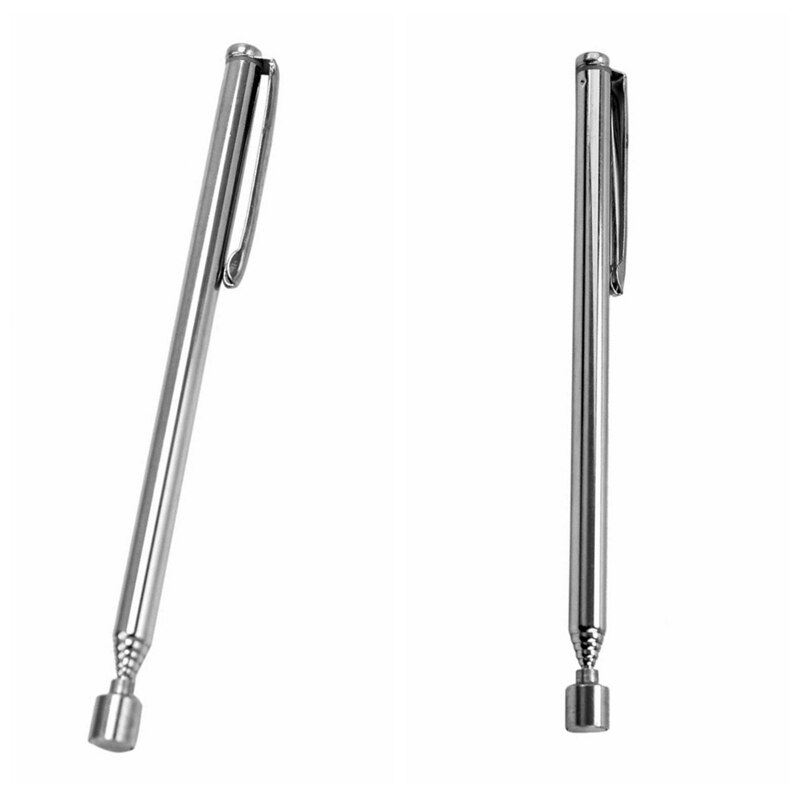 Mini Portable Telescopic Magnet Magnetic Pen Pick Up Nuts and Bolts Handheld Tools Adjustable Length Silver Tone 1PC