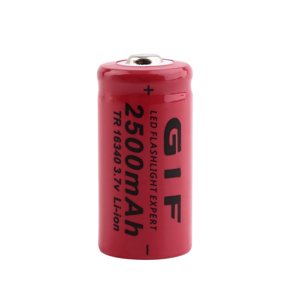 1/2/4/6/8 Pcs 3.4x1.6cm Red 16340 2500mAh Li-ion Lithium Batteries For LED Flashlight Headlamp Toy Mini Fan 3.7V Volt 2500mAh