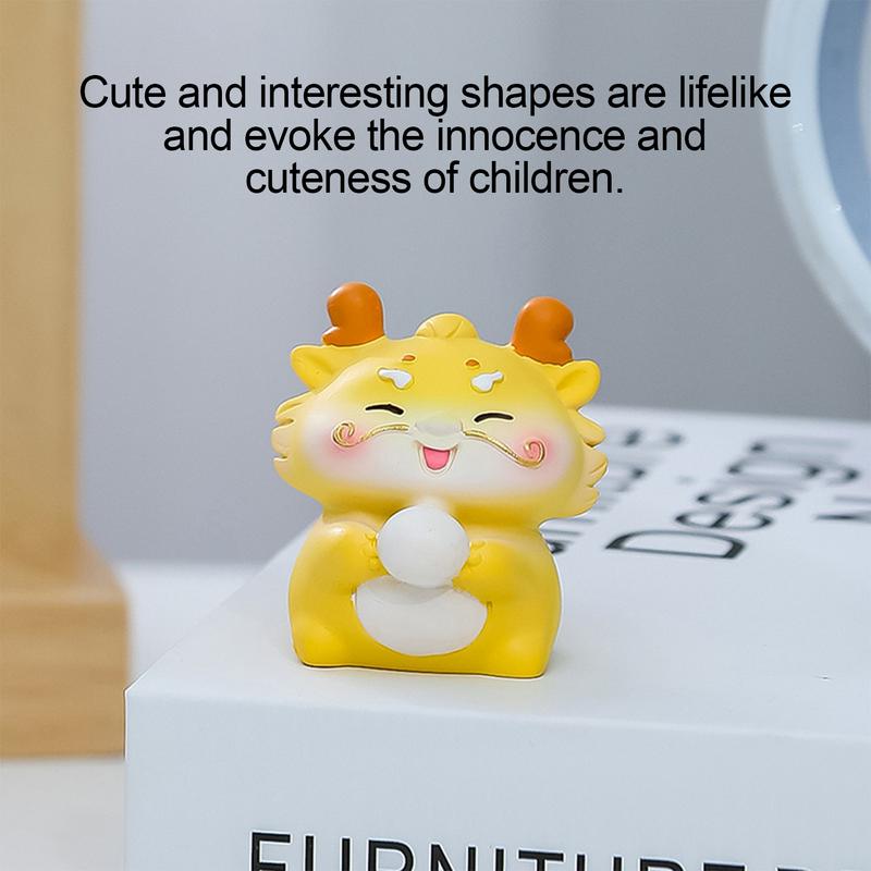 Small Dragon Statue Resin Statue Chinese Dragon Desktop Figurines Miniature Ornament Exquisite Dragon Year Figurines Home