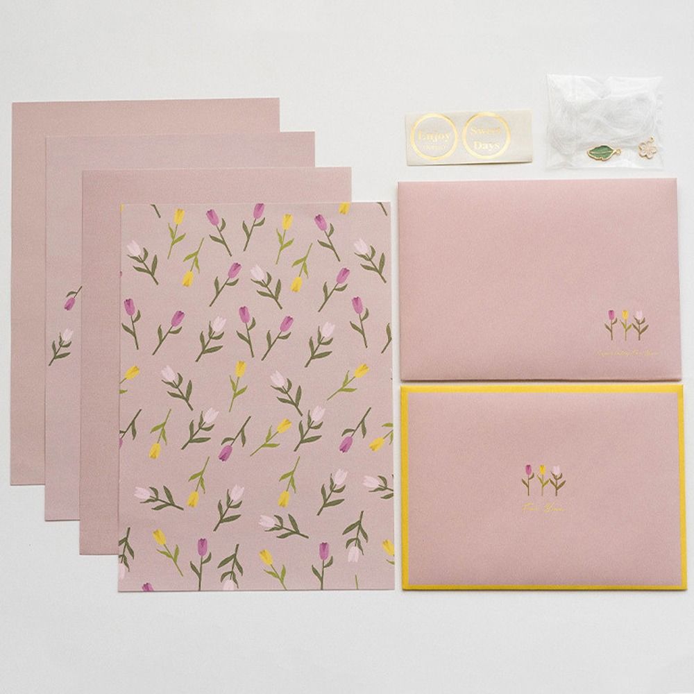 Kartki Podarunkowe Kwiaty Kwiatowe Koperty DIY Pocztówka z Naklejkami Bloki robić Pisania Listów Kartki z Życzeniami Kawaii Papier robić Pisania Listów Zaproszenia Kartki: Jasno szary