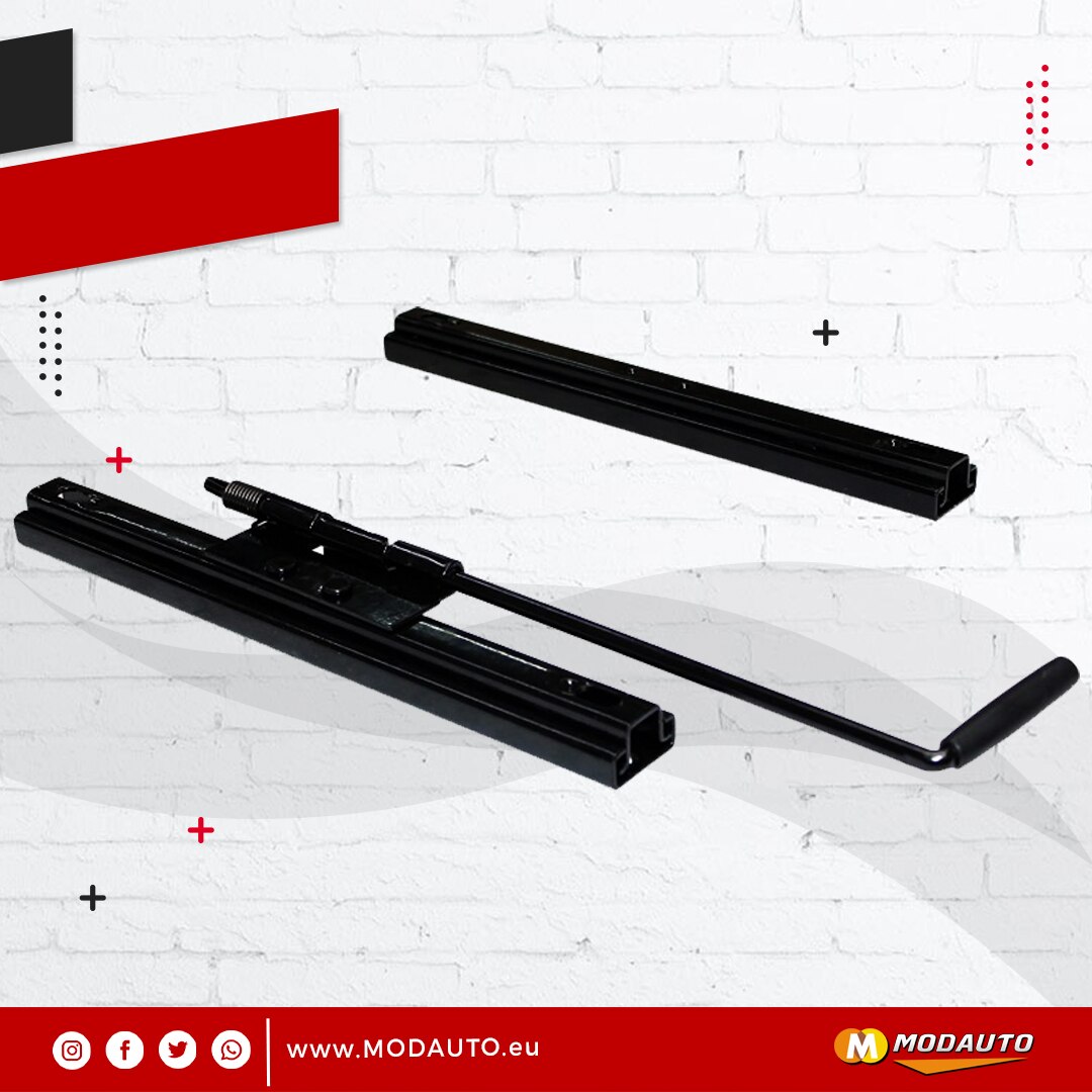 MODAUTO EUROPA S.L. Accesorios Coche. Guias Correderas para Bases de Asiento Ríeles y Carrileras Adaptable con Palanca Modelo G469A Longitud 32cm Ancho 3.5cm