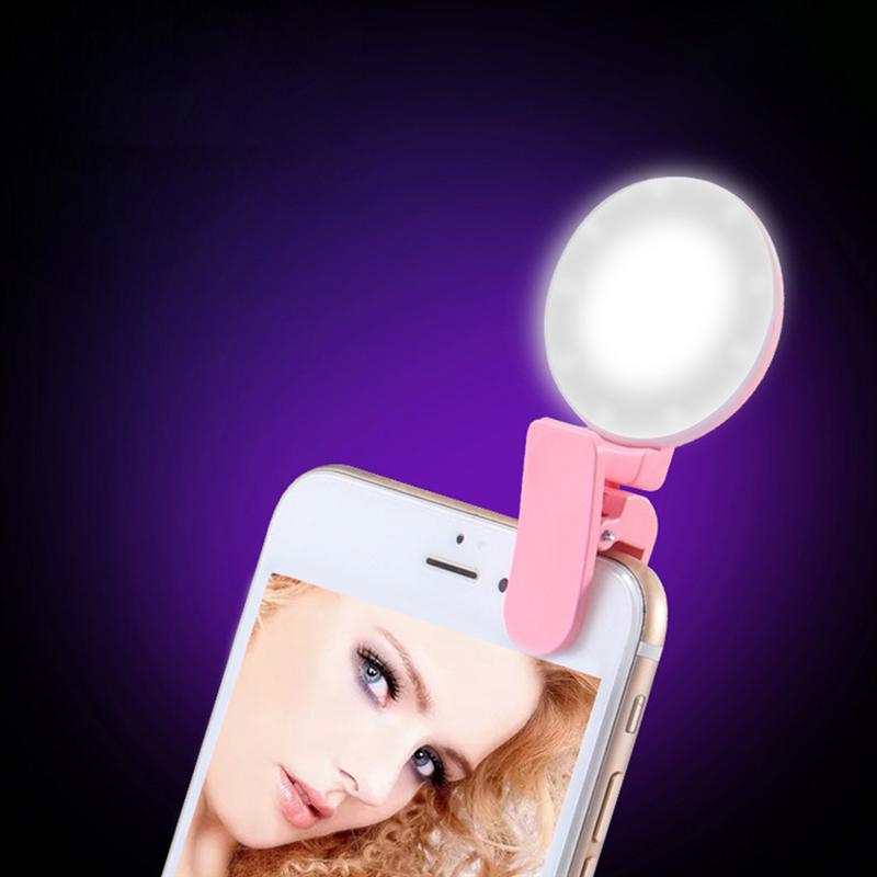Mini anneau lumineux Selfie Portable, Clip pour téléphone