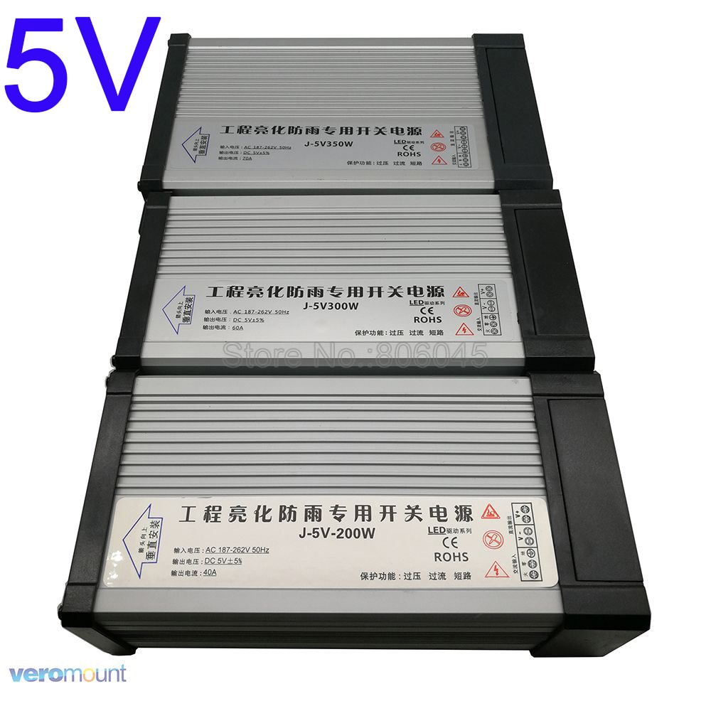 Ip54 sateenkestävää ulkona 5v virtalähde led virtakytkin muuntajan ohjain  ac220v to  dc5v 40a 60a 70a 200w 300w 350w