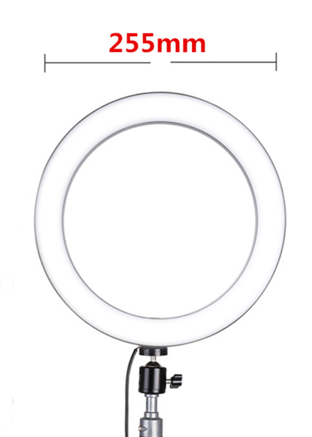 Led Dimbare Ring Licht Studio Foto Video Live Lamp Zonder Statief Beugel Usb Fill-In Licht Ring met Controller Lamp: WHITE