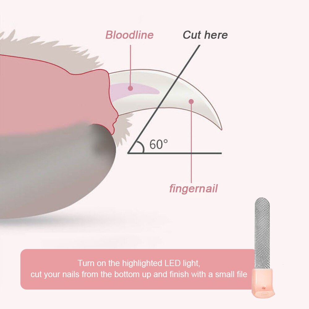 Pet Cat Dog Safety Nail Clipper With LED Lighting,Prevent Clipping The Nail Blood Vessels,Nail Grooming Cutter Trimmer