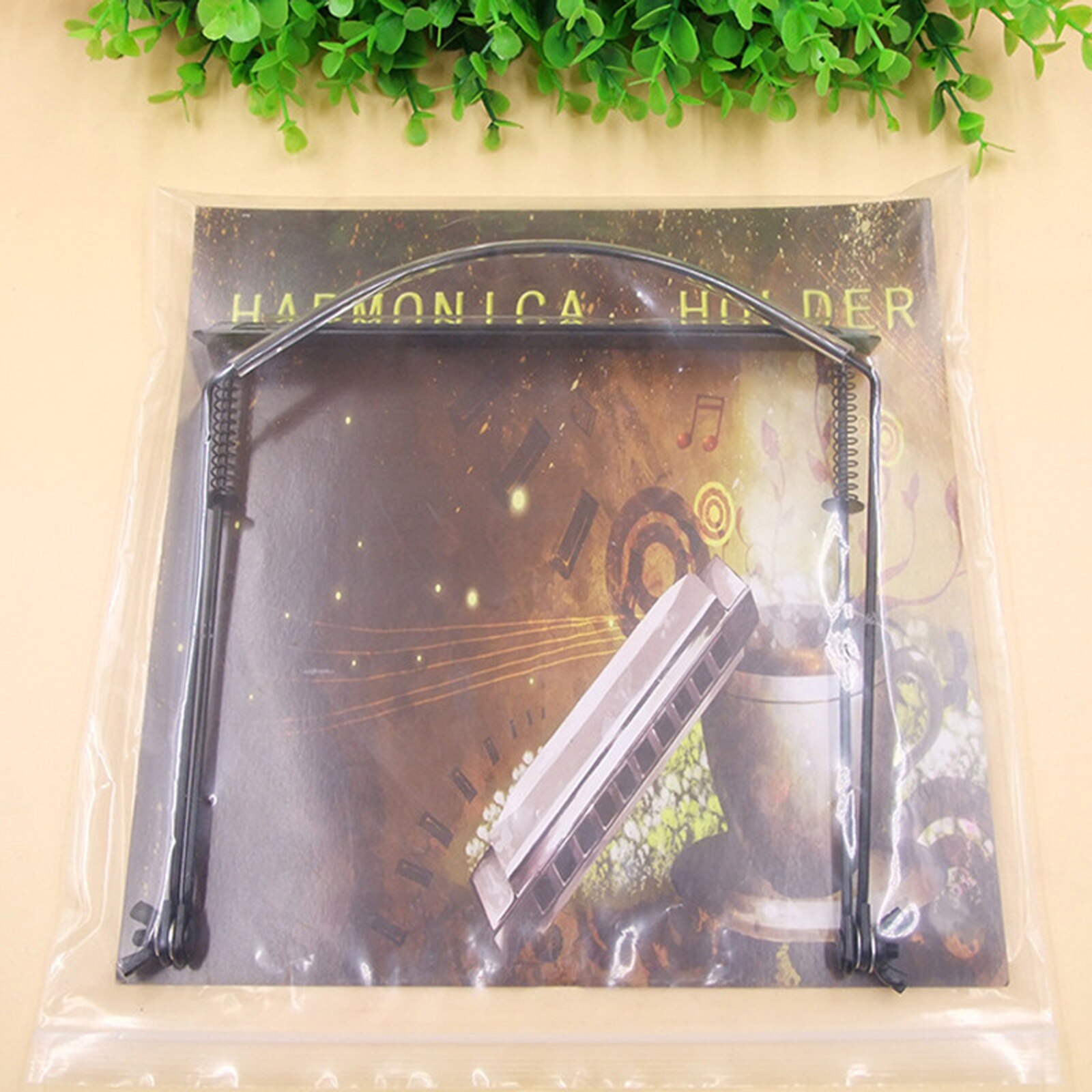 Black 24 Holes Harmonica Neck Holder Adjustable Metal Mouth Organ Stand Harmonica Harp Rack Musical Instrument Accessories