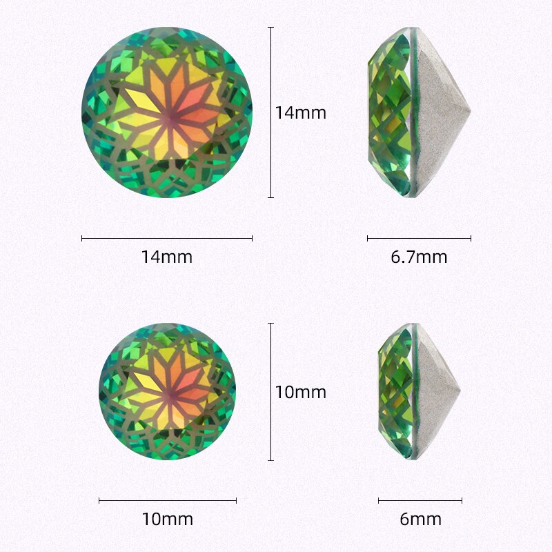Ronde Rivoli Lijm Op Rhinestones 10Mm Pointback Stenen Diy Ambachten Shiny Glas Strass K9 Kristallen