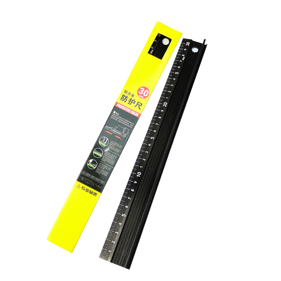 20cm-30cm Advanced Aluminum Alloy Metal Ruler Multifunctional Student Cutting Protection Art Anti Slip Drawing Tool