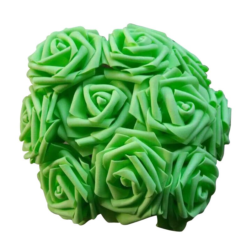 10 hoveder 8cm kunstige roser blomster bryllup valentinsdag dekoration silke blomst kugle centerpieces mynte dekoration hængende blomst: Grøn