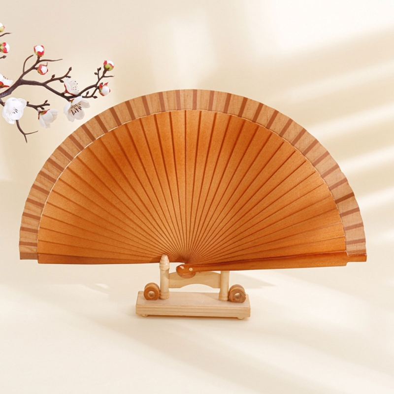 Abanico K1MF, abanico mano madera clásico y moderno, abanico plegable Color sólido español para bodas y