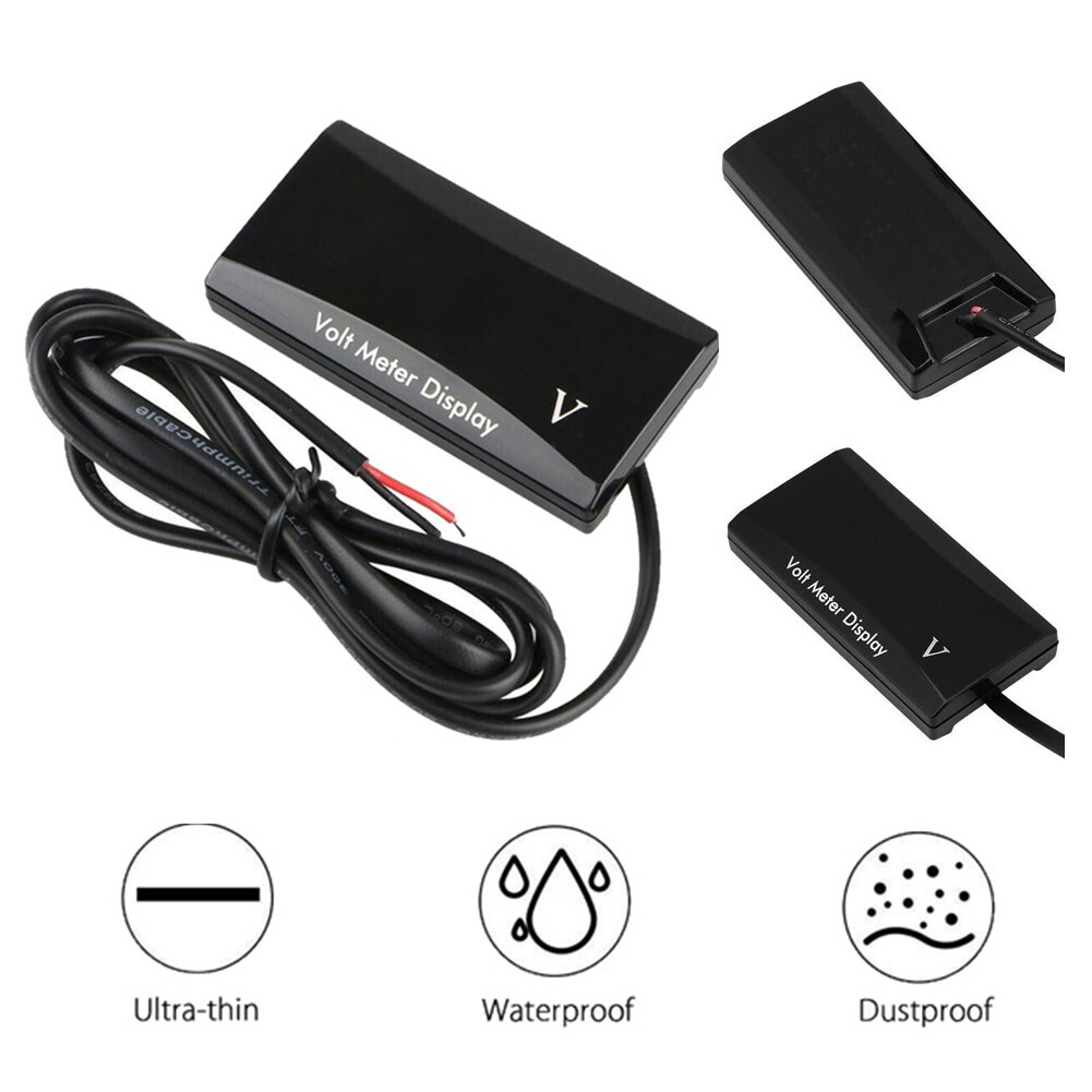 12V SPEC Digital LED Display Voltmeter Car Motorcycle Volt Gauge Panel Meter Red Yellow Blue Green