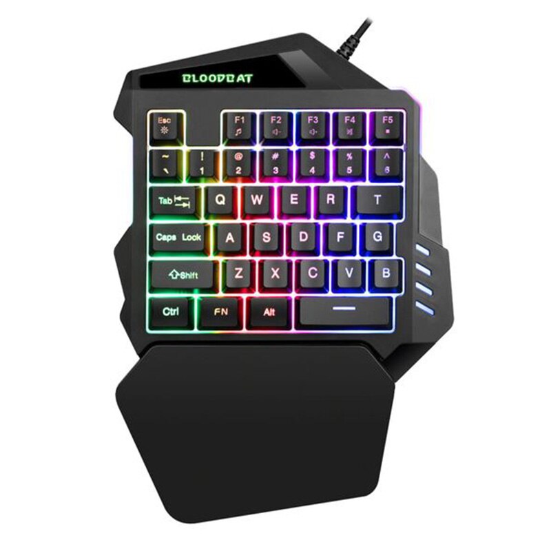 G94 Mini teclado para juegos con 3 colores de retroiluminación LED con una mano teclado USB con cable 35 teclas para ordenador portátil teléfono