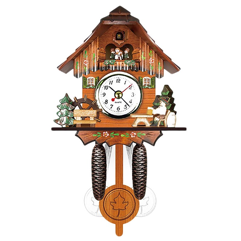 Antique Wooden Cuckoo Wall Clock Bird Time Bell Swing Alarm Watch Home Art Decor: A3