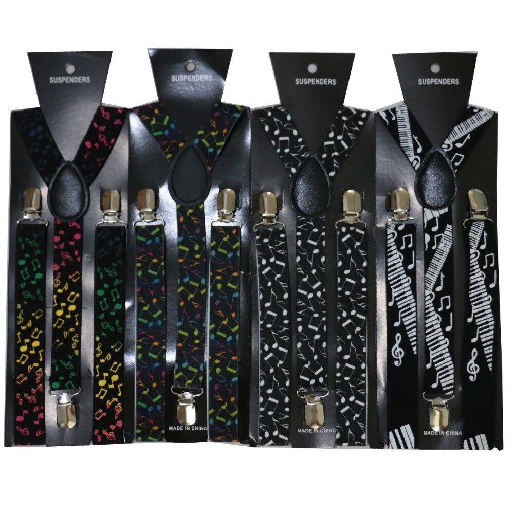 Mode 2.5 cm Breed Muzieknoot Bretels Voor Mens Womens