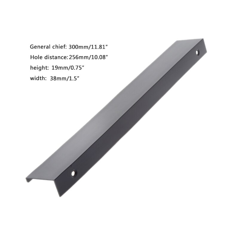 Aluminiumslegering dør trekk kjøkkenskap skap knott garderobe håndtak maskinvare  d5bd: 300mm