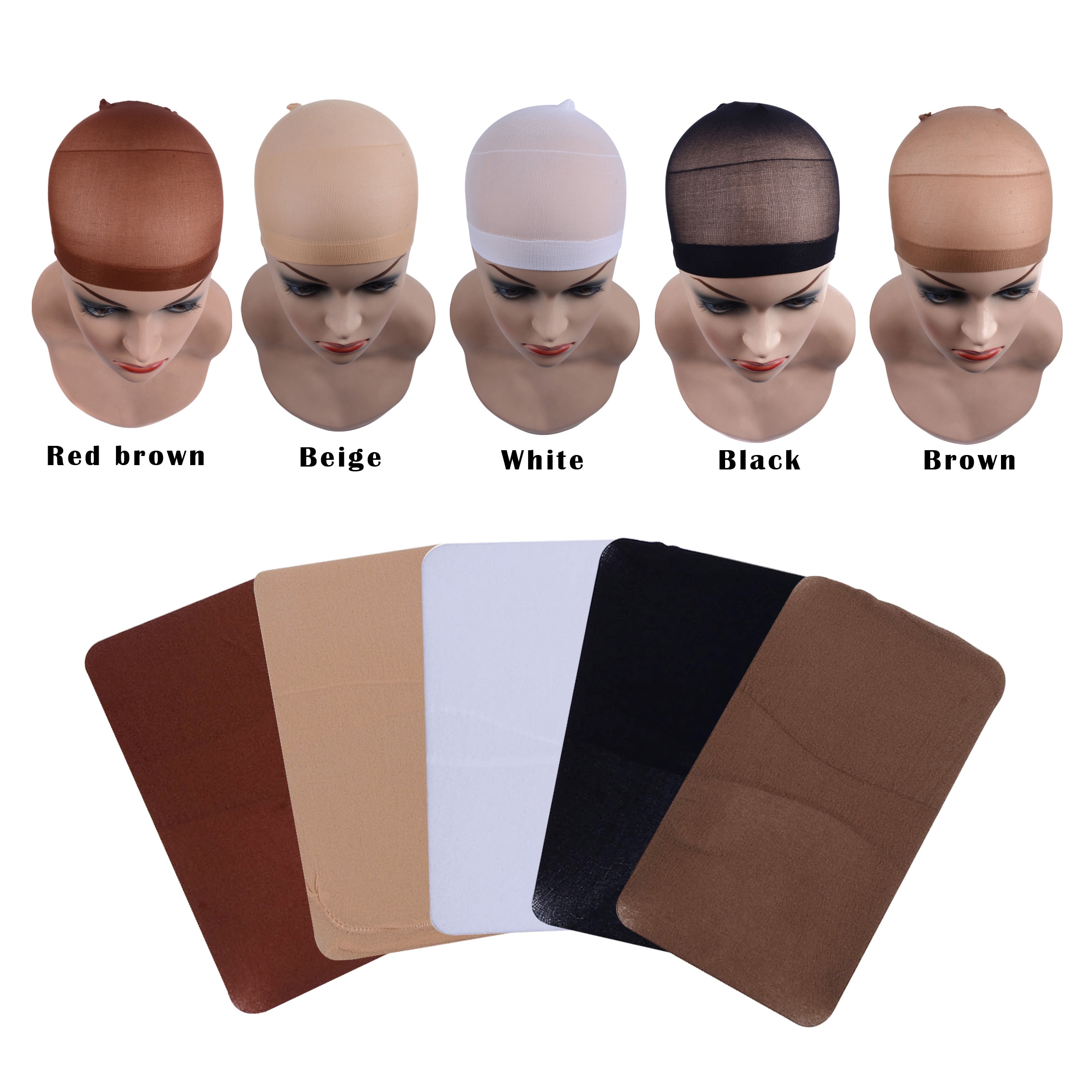 Malla para peluca gorro, redes para peluca, forro para peluca, redecilla, redecilla, peluca de domo sin pegamento, elástica, 36 Uds./(18 bolsas)