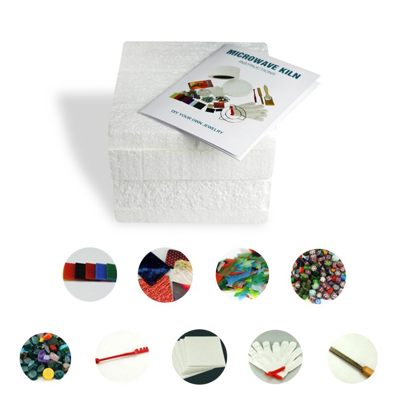Microwave Kiln Small Kit Glass Fusing Kiln Supplies Molds Home Use DIY Glass Art Craft Jewelry Fused Kiln Paper Set