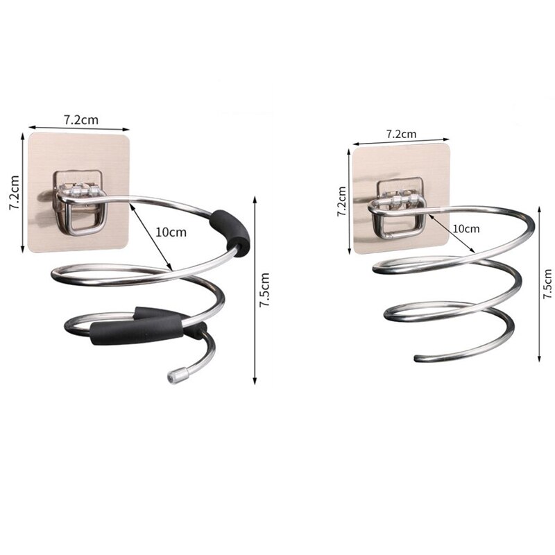 Roestvrijstalen föhnhouder, roestwerende föhnhouder, badkameraccessoires, föhnhouder