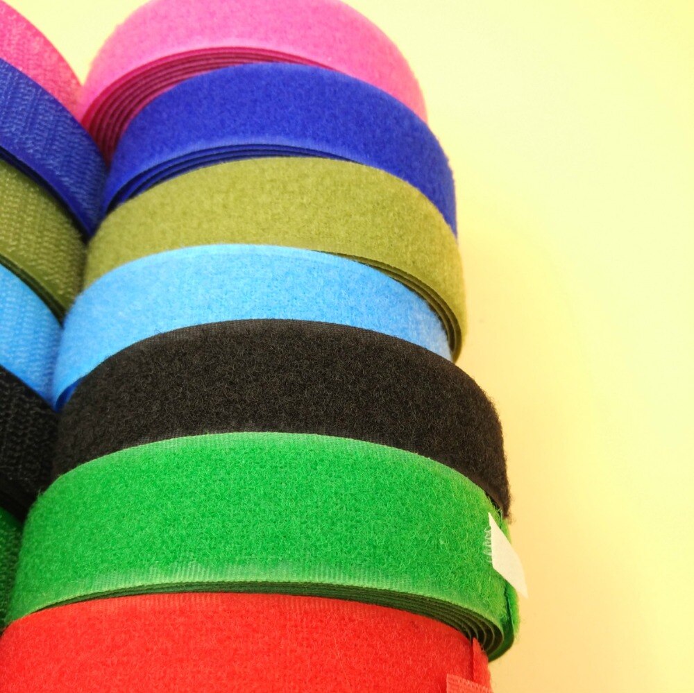 1" 25mm 7 Colors 5M Hook+Loop Sew On Roll Hook Loop Fastener Tape For DIY Craft Repair Garments Accessories