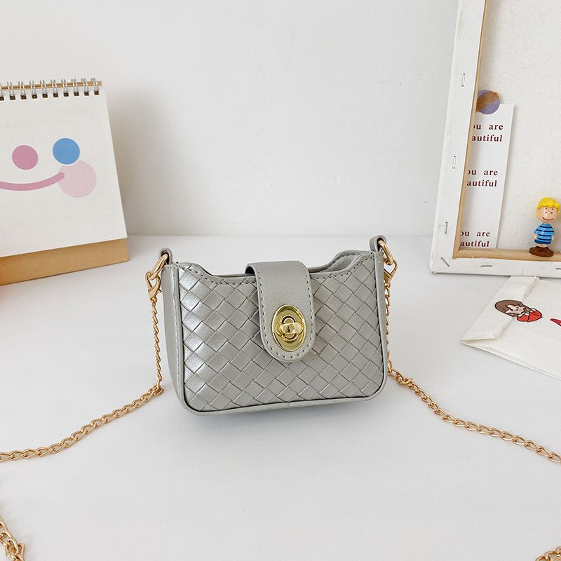 Kleine damestassen en handtassen, leren crossbodytassen voor dames, kleine portemonnee, meisjes schoudertas: Grijs