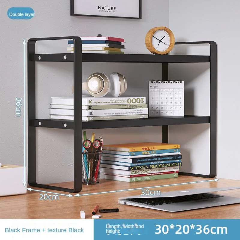 Shelf Desktop Storage Bookshelf Student Document Shelf Computer Racks Tiered Cabinet Office Accessories Stationery Holder: Mint