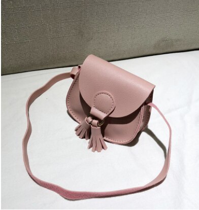 Dames sleutel portemonnees pu schouder mini tas dames crossbody satchel tote effen mini handtassen met kwastjes: Roze