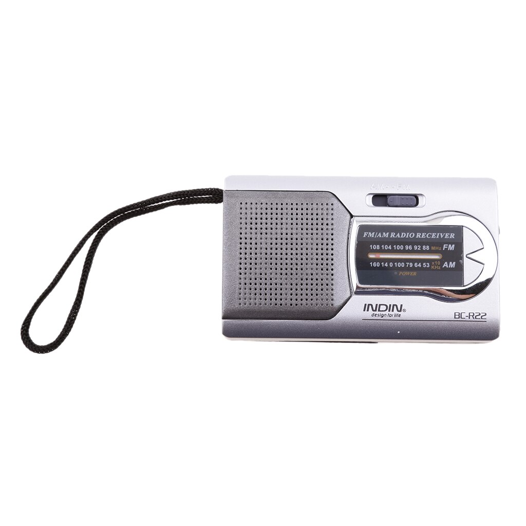 BC-R22 Pocket Portable Mini AM/FM Radio Speaker World Receiver Telescopic Antenna Mini Portable AM/FM Radio Speaker