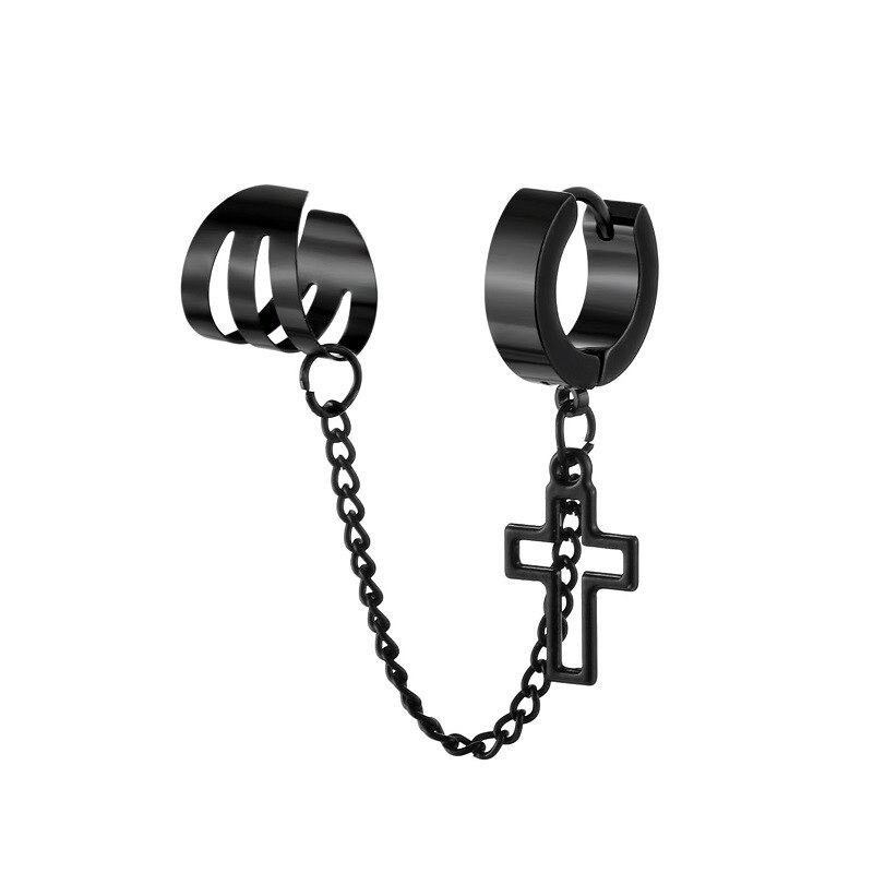 Boucles d'oreilles en alliage de Zinc pour hommes et femmes, 1 pièce, bijoux Cool, Vintage, rétro, chaîne en métal: Style H-1pcs